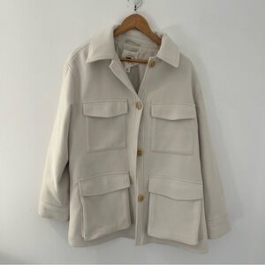 H&M Oversized Utility Jacket in off-white Large Pockets | Women’s medium